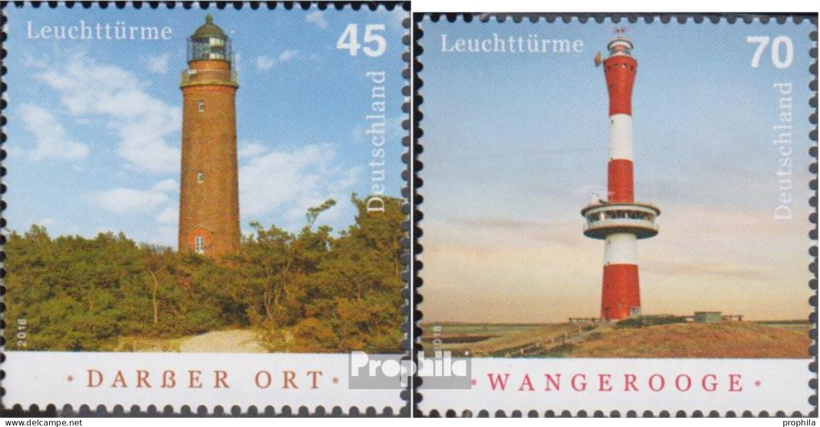 BRD 3391-3392 (kompl.Ausg.) Postfrisch 2018 Leuchttürme - Unused Stamps