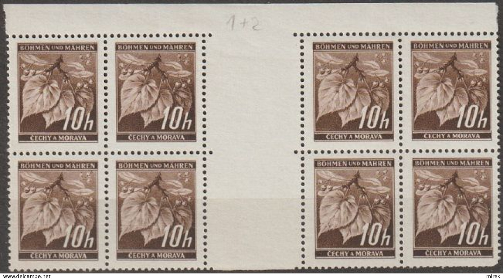 058/ Pof. 21, Big Border Interarch, From Print Plate 1+2 - Neufs