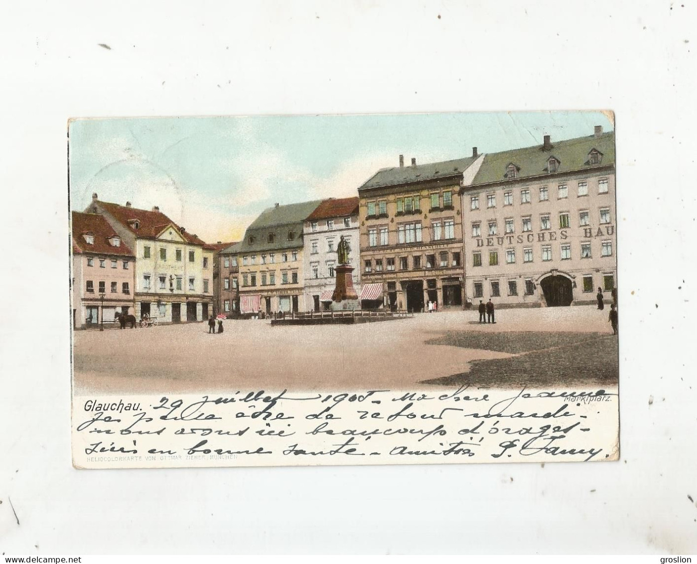 GLAUCHAU   MARKTPLATZ  1905 - Glauchau