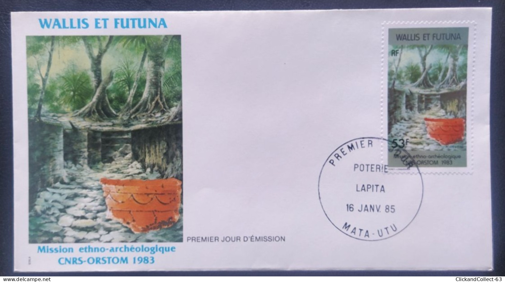 Enveloppe Premier Jour Wallis & Futuna Mission Archéologique 1985 Timbre N° 322 - FDC