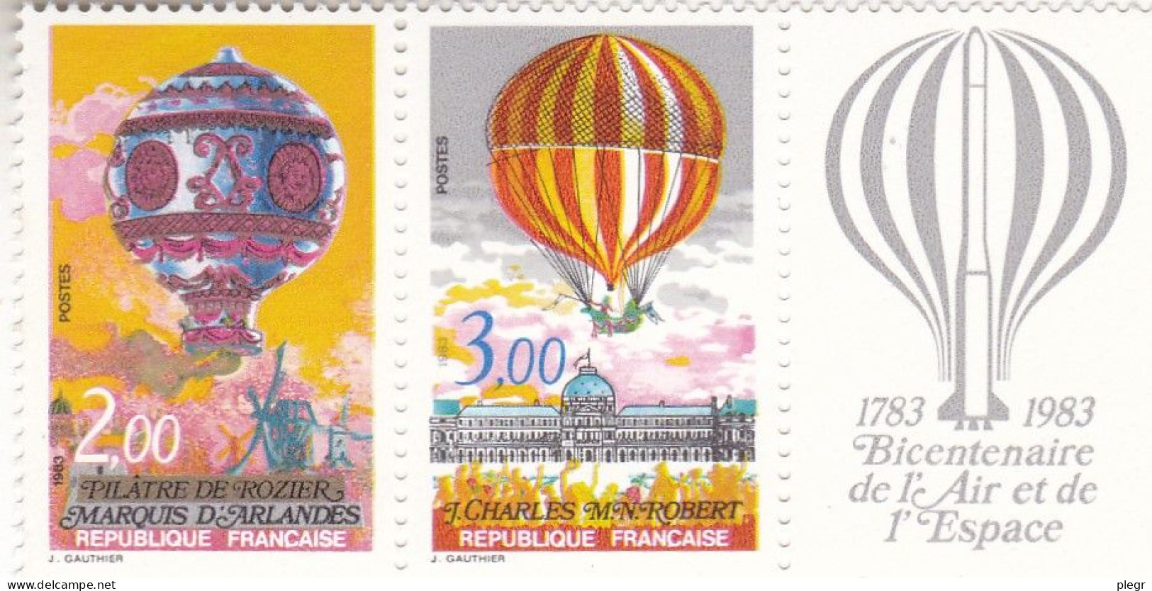 LOT T-13/M-56 - BICENTENAIRE DE L'AIR ET DE L'ESPACE - 1783-1983 - Unused Stamps