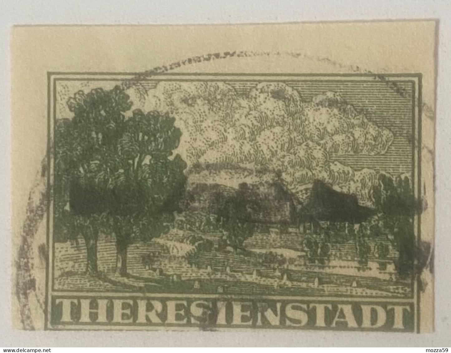 Bohmen Und Mahren, Theresienstadt/Terezin Imperf Stamp -- Interesting - Lettres & Documents