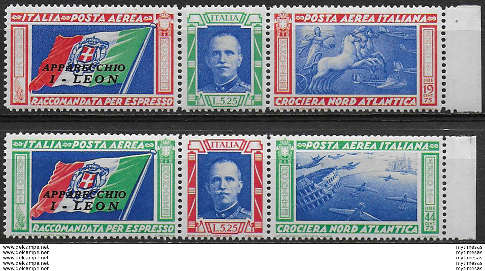 1933 Italia Crociera I-LEON MNH Sassone A N. 51H/52H - Autres & Non Classés