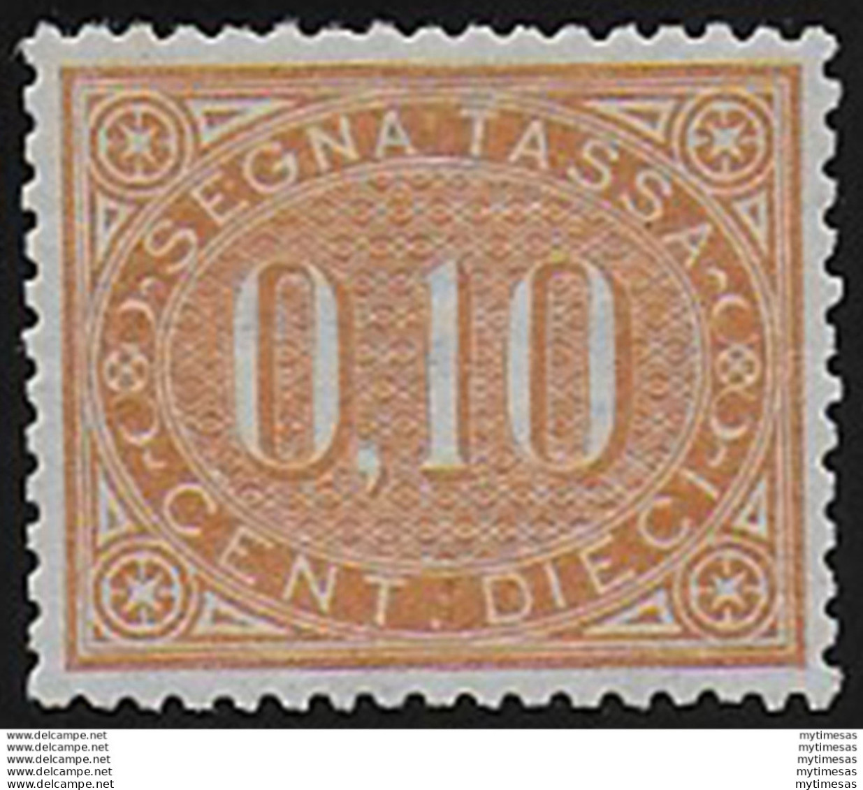 1869 Italia Segnatasse 10c. Bruno Arancio Bc MNH Sassone N. 2 - Altri & Non Classificati