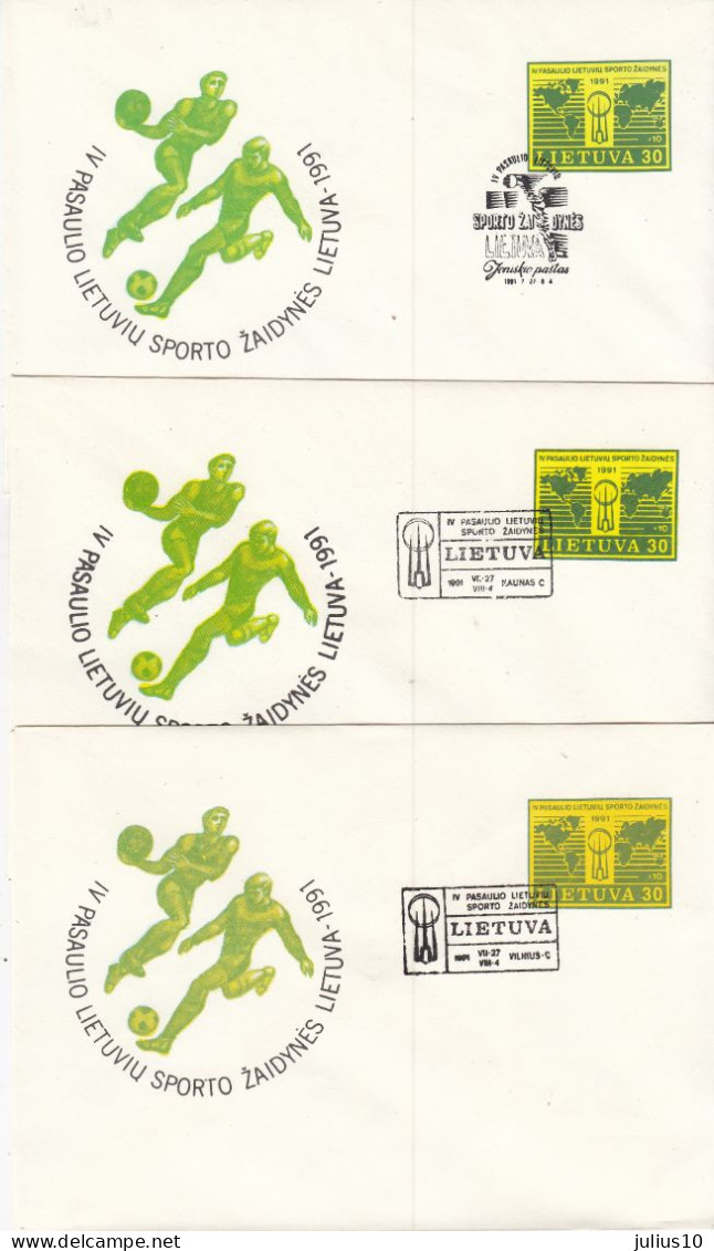 LITHUANIA 1991 Covers World Lithuanian Sport Competition Three Different Cancels  #LTV268 - Lituanie