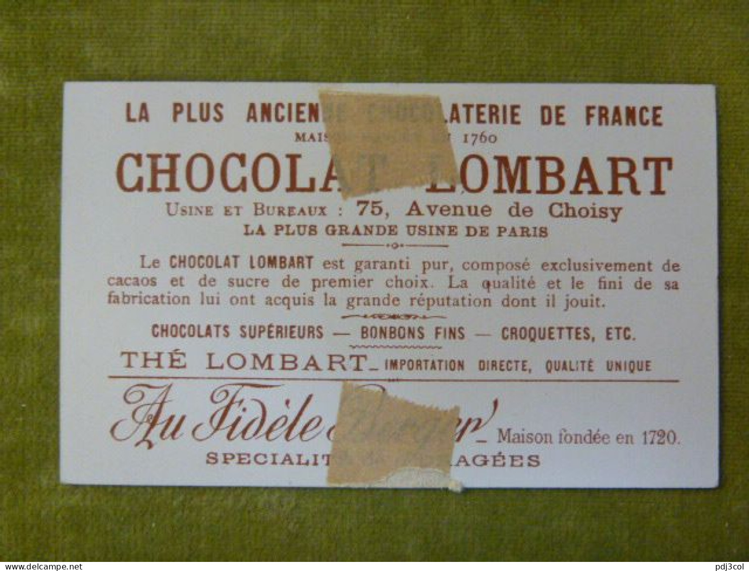 Gare Le Boueur - Chocolat Lombart - Chromo Illustrée Humoristique - Lombart