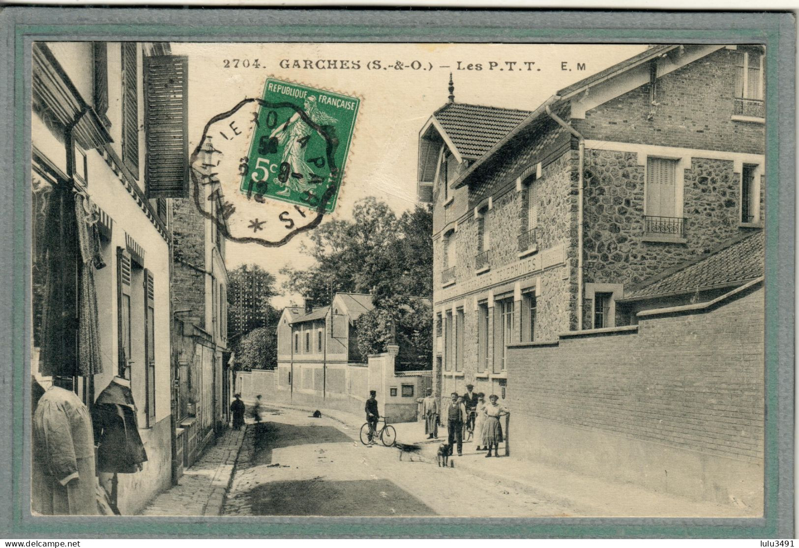 CPA (92) GARCHES - Aspect De La Rue Des P.T.T. En 1912 - Garches