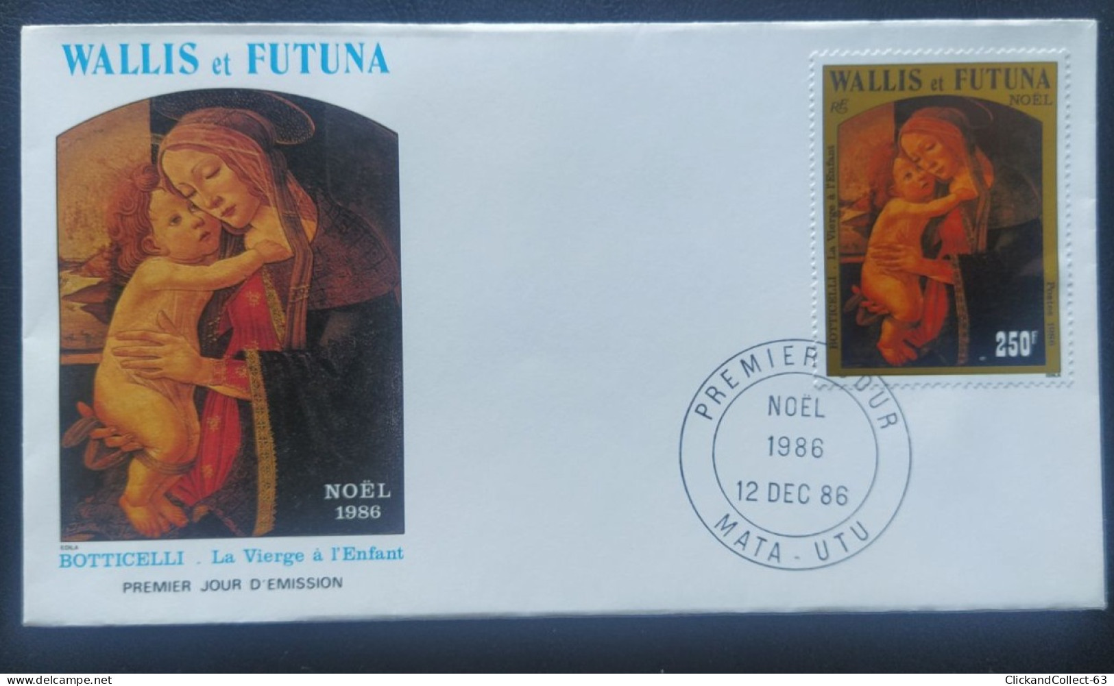 Enveloppe Premier Jour Wallis & Futuna Noël  1986 Timbre N° 352 - FDC