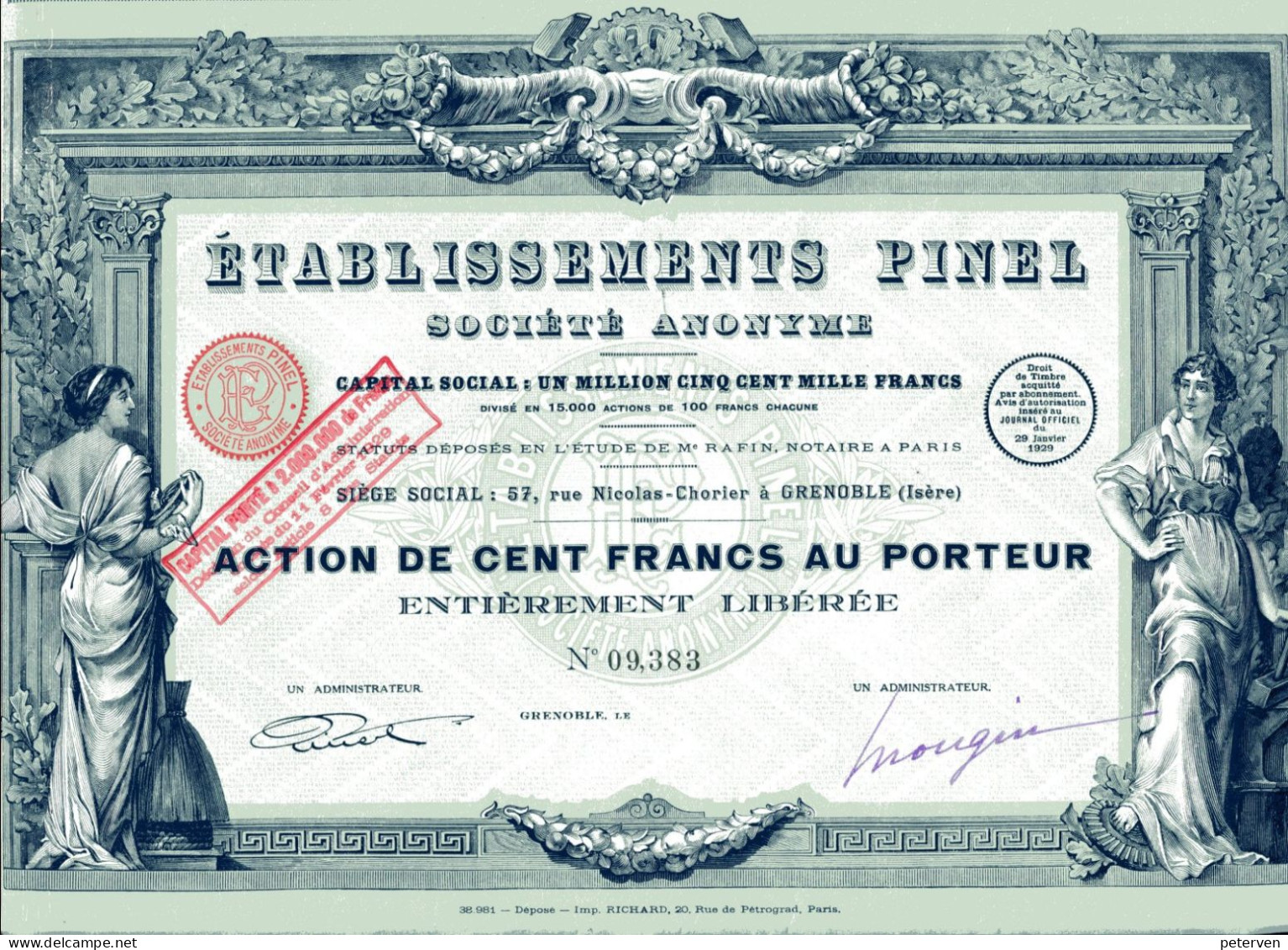 ÉTABLISSEMENTS PINEL (Imprimerie Richard) - Banque & Assurance