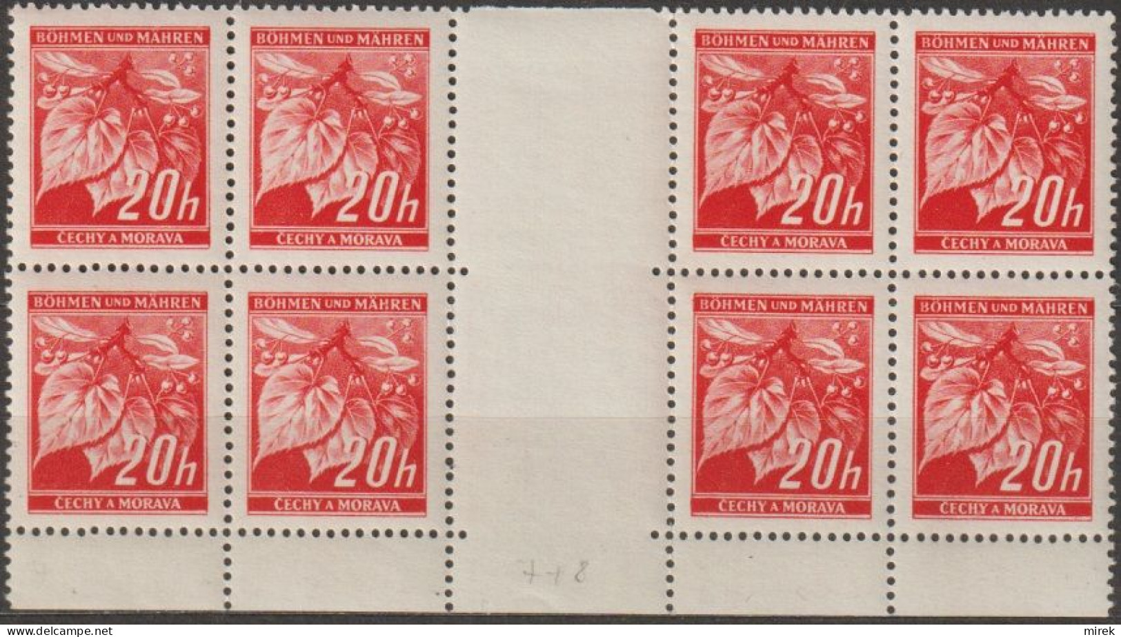 061/ Pof. 22, Big Border Interarch, From Print Plate 7+8 - Unused Stamps