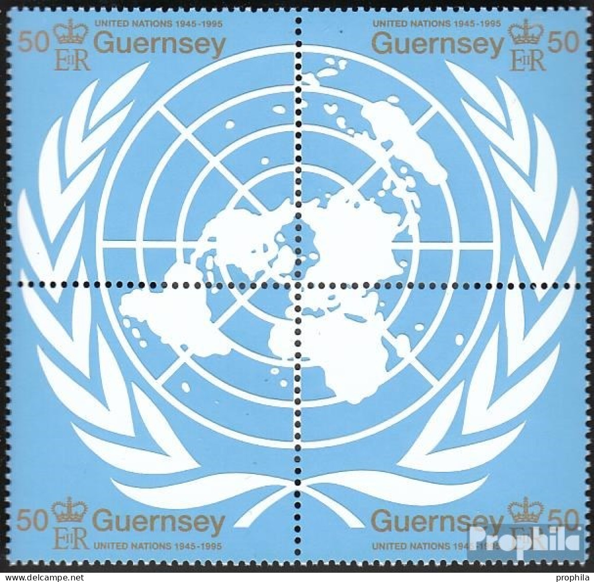 GB - Guernsey 678-681 Viererblock (kompl.Ausg.) Postfrisch 1995 UNO - Guernesey