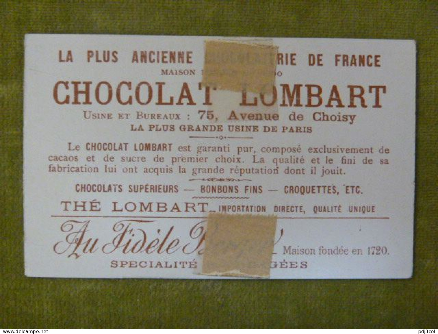 Le Bâton Protecteur - Chocolat Lombart - Chromo Illustrée Humoristique - Lombart