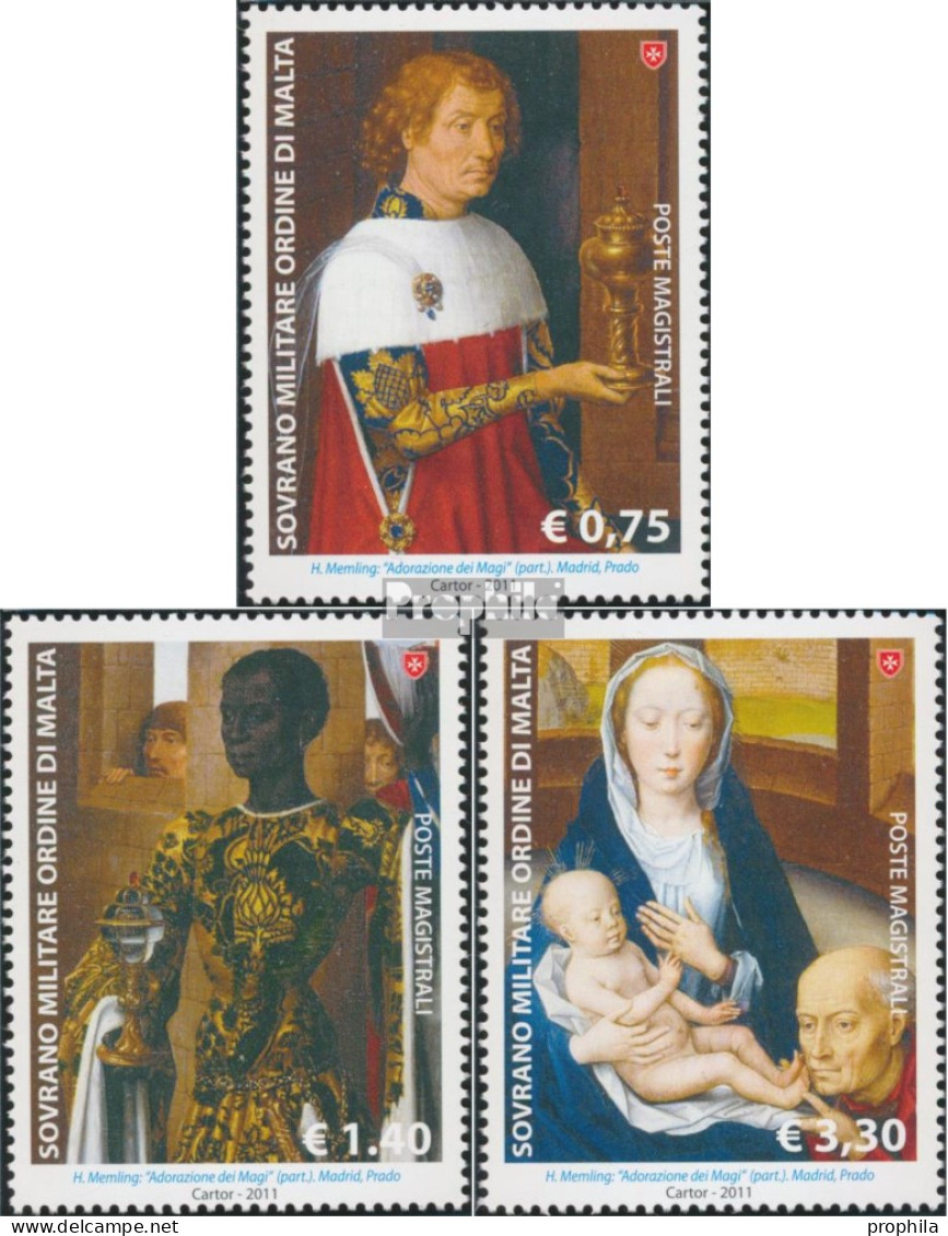 Malteserorden (SMOM) 1206-1208 (kompl.Ausg.) Postfrisch 2011 Memling: Anbetung Der Könige - Malte (...-1964)