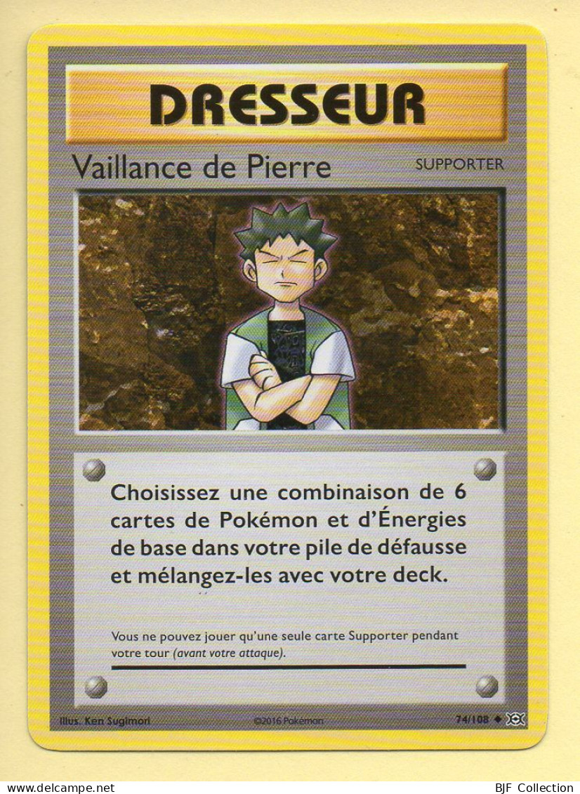 POKEMON N° 74/108 – Dresseur / Supporter – Vaillance De Pierre (Peu Commune) XY Evolutions - XY