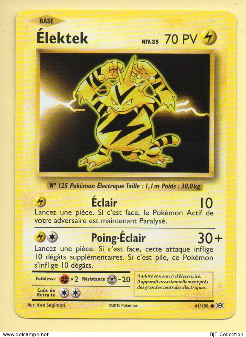 POKEMON N° 41/108 – ELEKTEK / XY Evolutions - XY