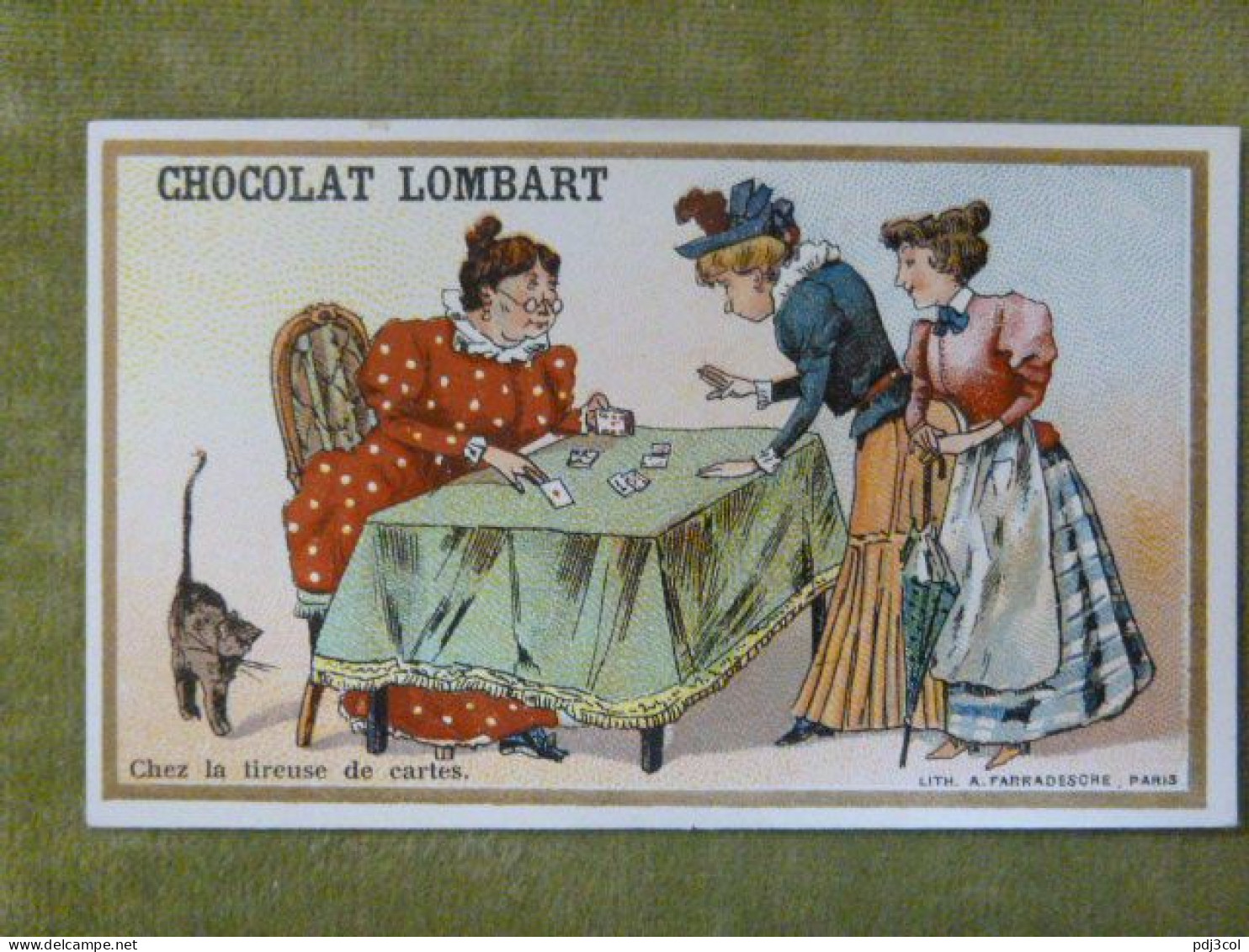 Chez La Tireuse De Cartes - Chocolat Lombart - Chromo Illustrée Humoristique - Lombart