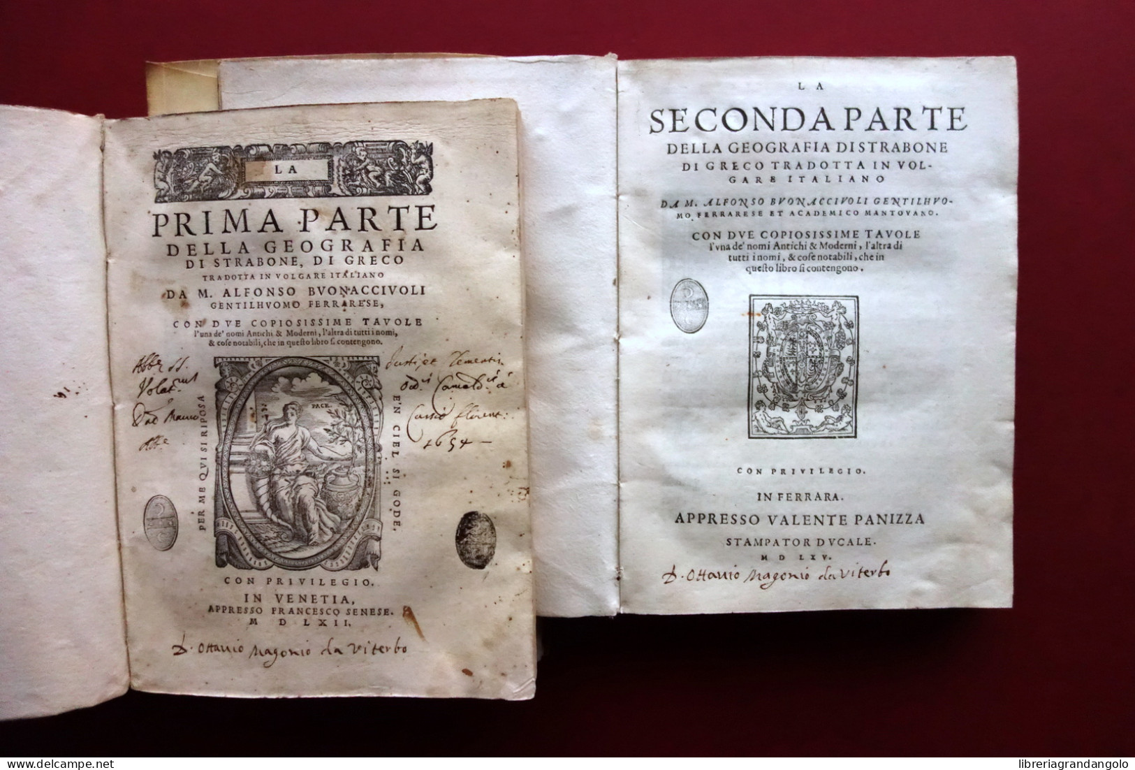 La Prima E Seconda Parte Della Geografia Di Strabone Senese Panizza 1562-65 - Non Classés