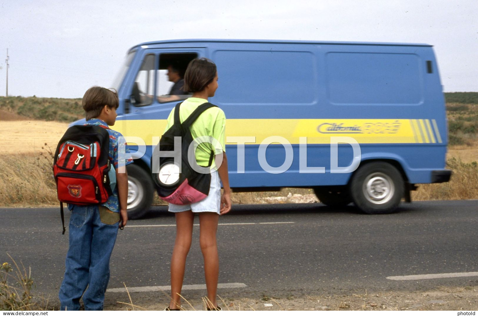 80s MERCEDES BENZ  VAN CALFORNIA ROHE LISBOA PORTUGAL 35mm DIAPOSITIVE SLIDE Not PHOTO No FOTO NB4078 - Diapositives (slides)