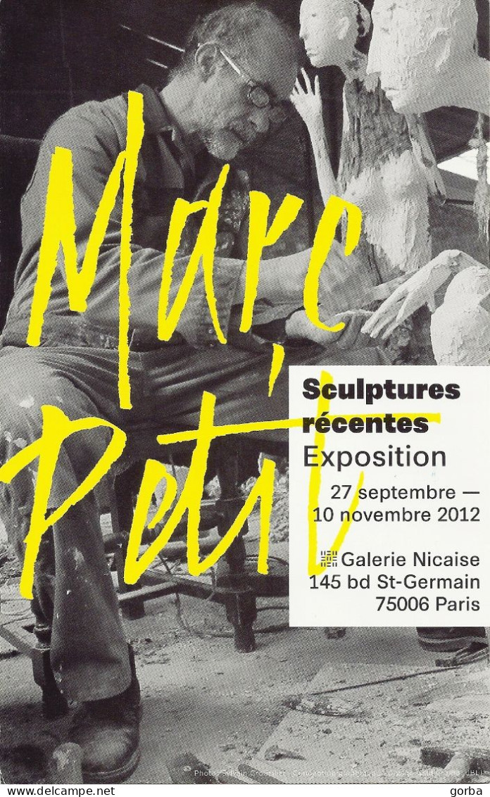 *CPM 15x24 - Sculpture De Marc Petit -  Invitation Galerie Nicaise à PARIS (75) - Esposizioni