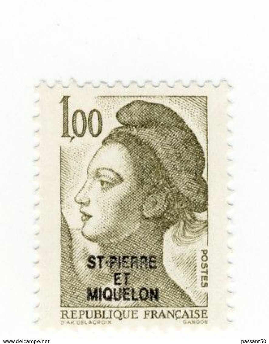 Liberté 1fr Olive  YT 2185 Surchargé St Pierre Et Miquelon Sans Phospho. Pas Courant, Voir Le Scan. - Unused Stamps