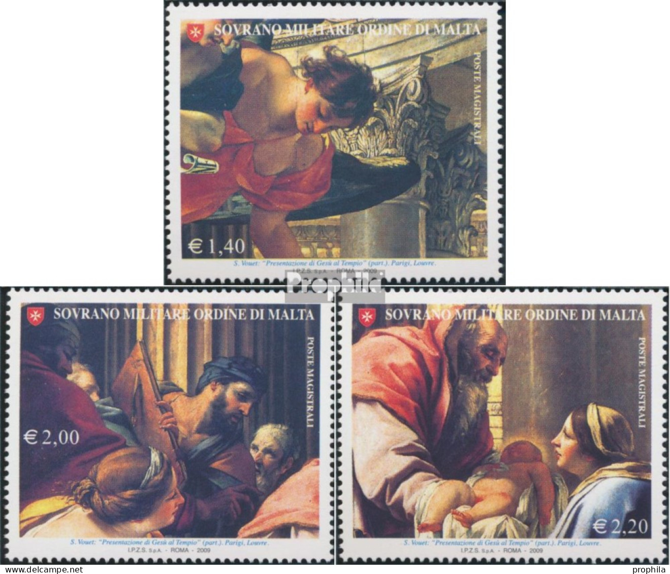 Malteserorden (SMOM) 1092-1094 (kompl.Ausg.) Postfrisch 2009 Vouet - Jesu Im Tempel - Malta (...-1964)