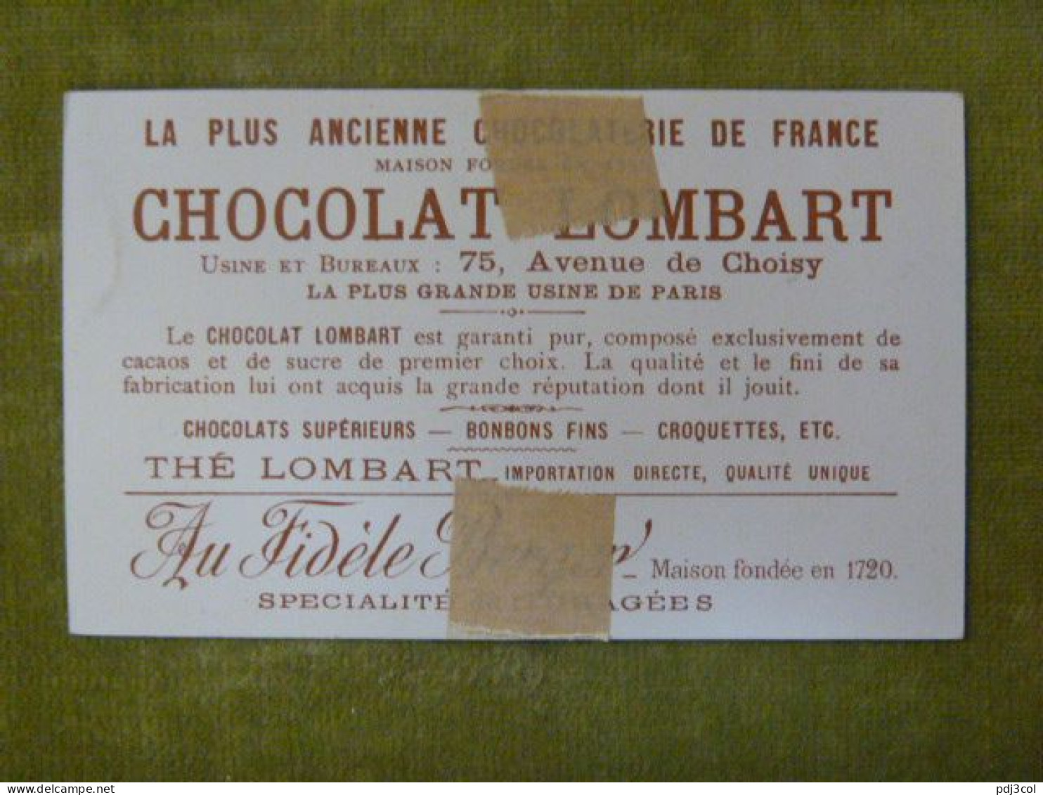 Chez Le Photographe - Chocolat Lombart - Chromo Illustrée Humoristique - Lombart