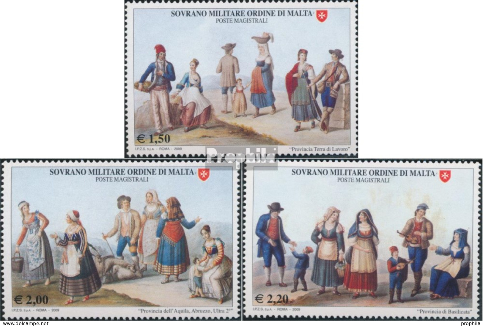 Malteserorden (SMOM) 1083-1085 (kompl.Ausg.) Postfrisch 2009 Trachten - Malte (...-1964)