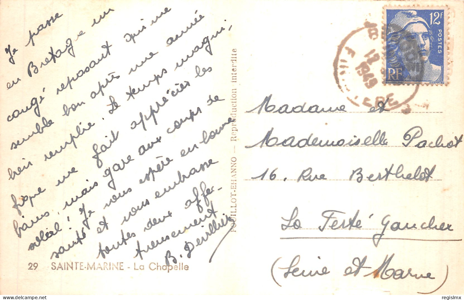 29-SAINTE MARINE-N°T1109-G/0251 - Briefe U. Dokumente