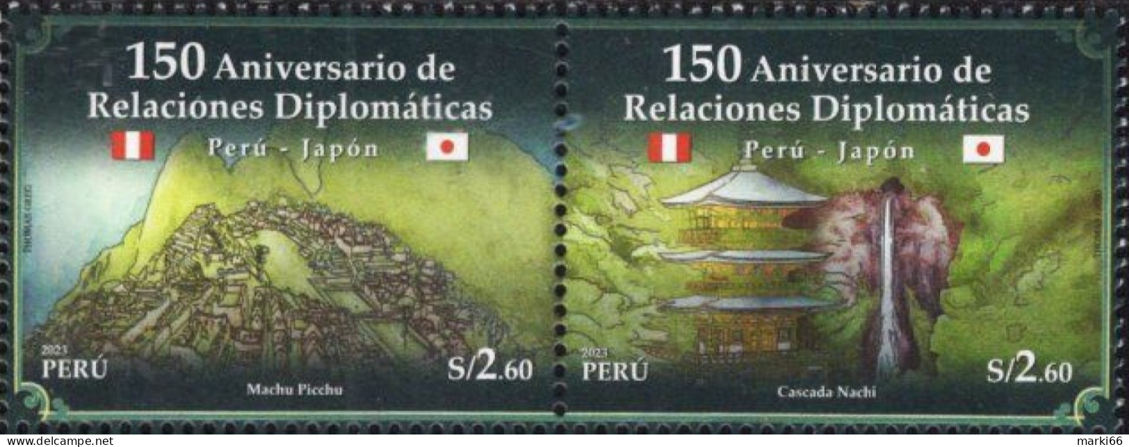 Peru - 2023 - Diplomatic Relations Peru-Japan - 150 Years - Mint Stamp Set (se-tenant Pair) - Pérou