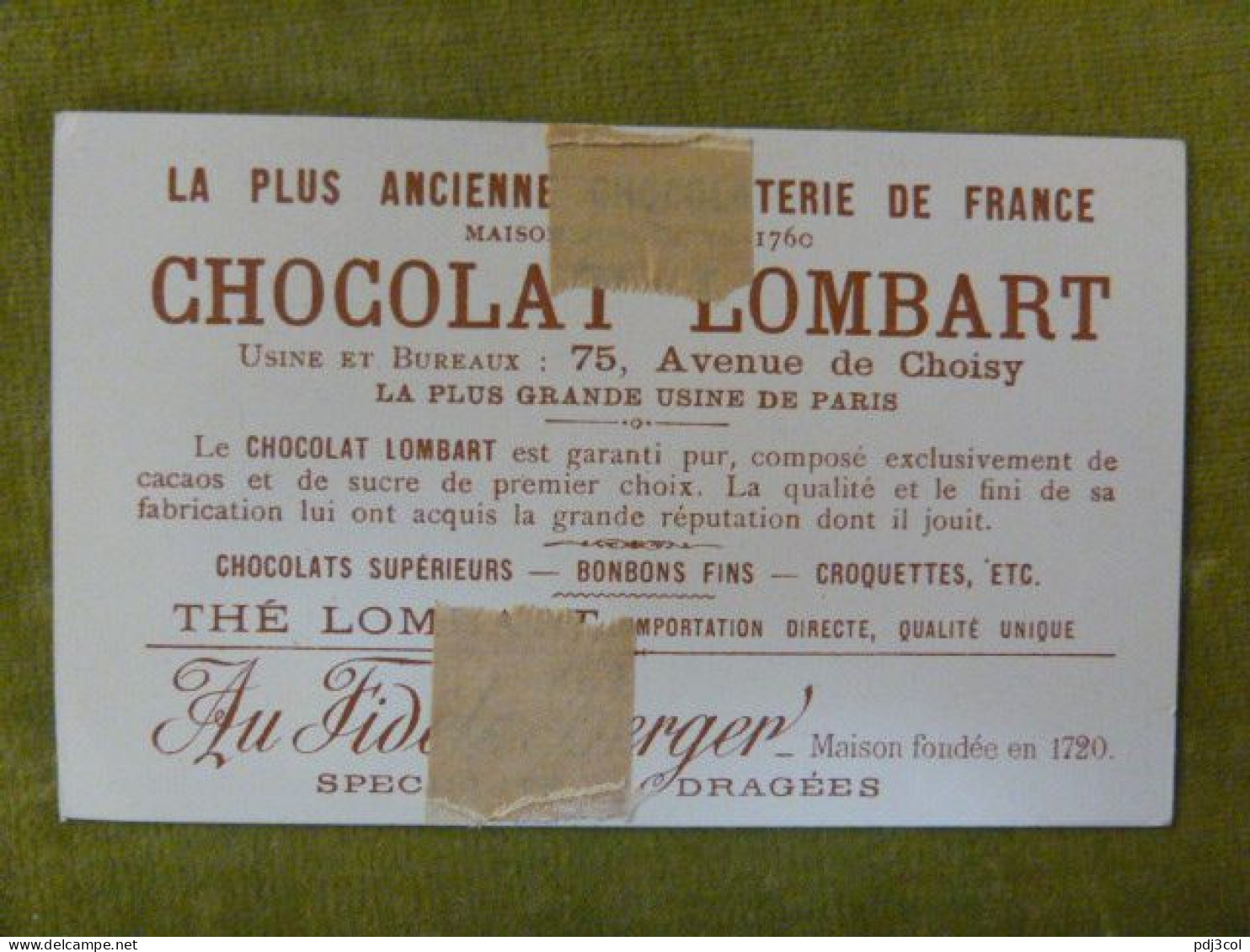 Joueurs De Cartes - Chocolat Lombart - Chromo Illustrée Humoristique - Lombart