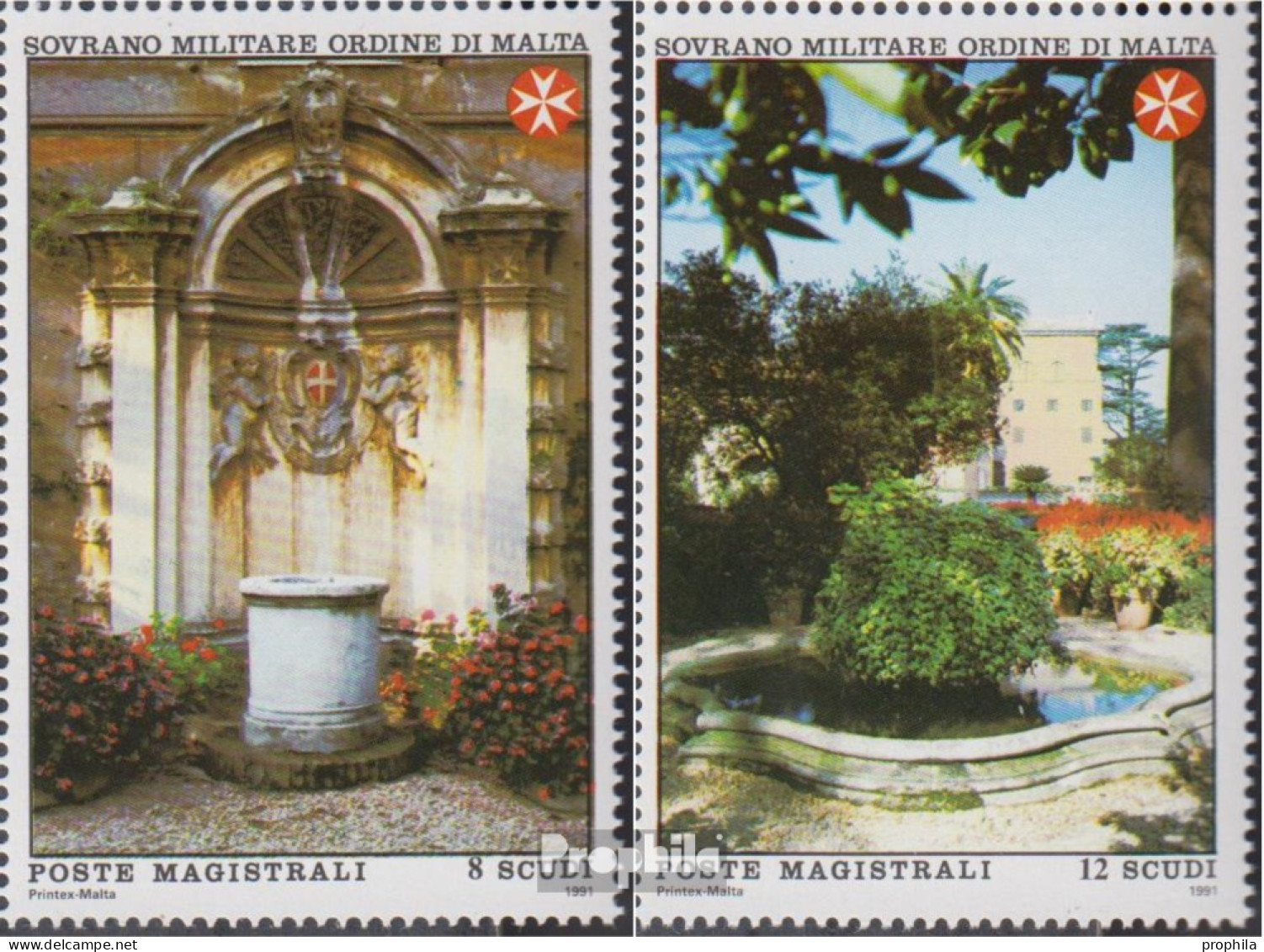 Malteserorden (SMOM) Kat-Nr.: 450-451 (kompl.Ausg.) Postfrisch 1991 Residenz - Malta (Orde Van)