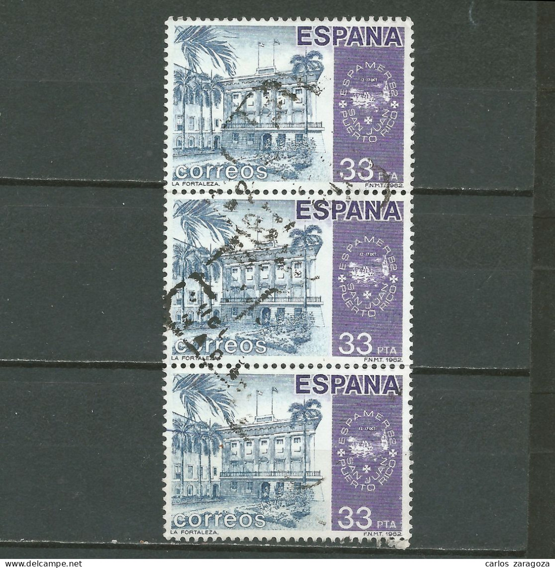 ESPAÑA 1982—ESPAMER 2673 Matasellos Certificado—(o) STAMPS—Oblitération: Lettre Recommandée 2295—Se Tenant - Used Stamps