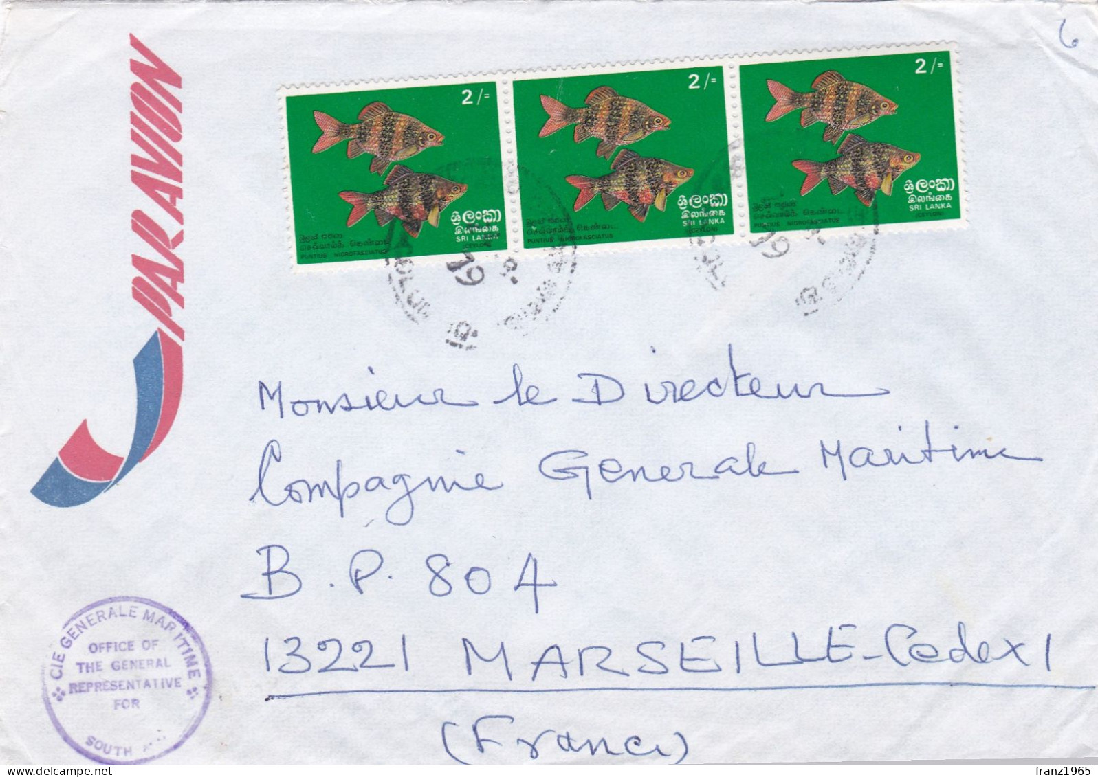 From Sri Lanka To France - 1979 - Sri Lanka (Ceylan) (1948-...)