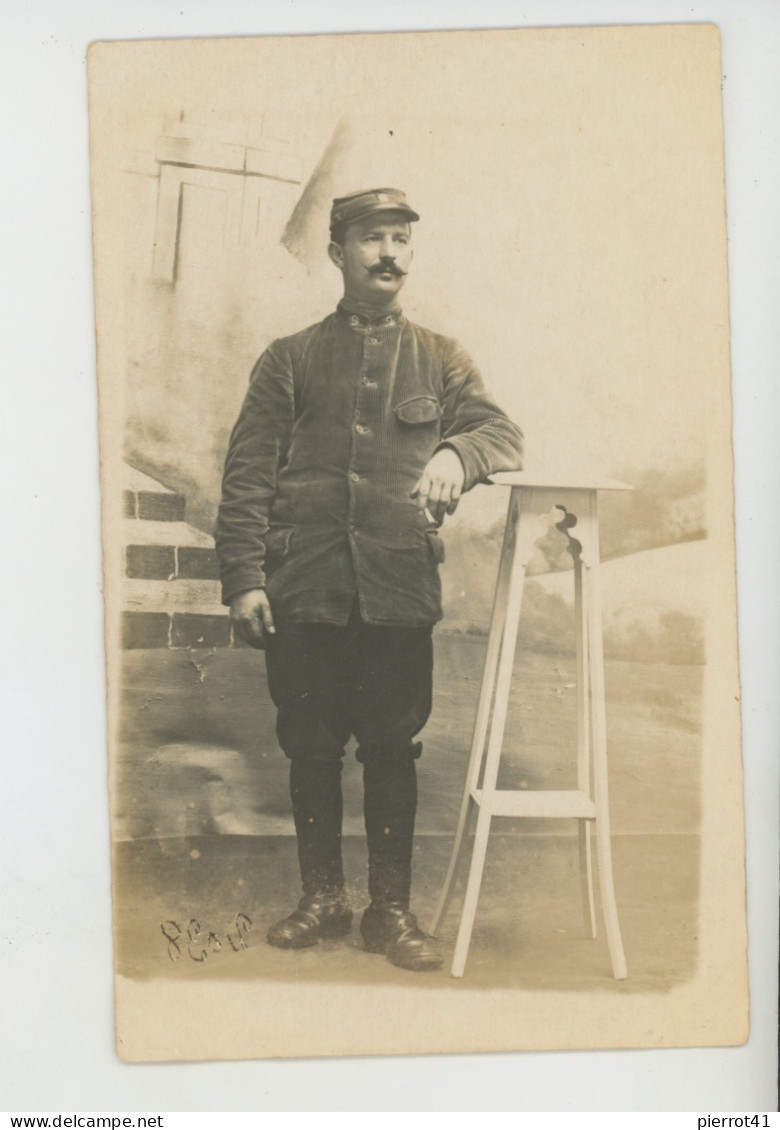 GUERRE 1914-18 - ROCHECHOUART - Carte Photo Militaire Conducteur Au 9ème Chasseurs 11ème Compagnie - Rochechouart