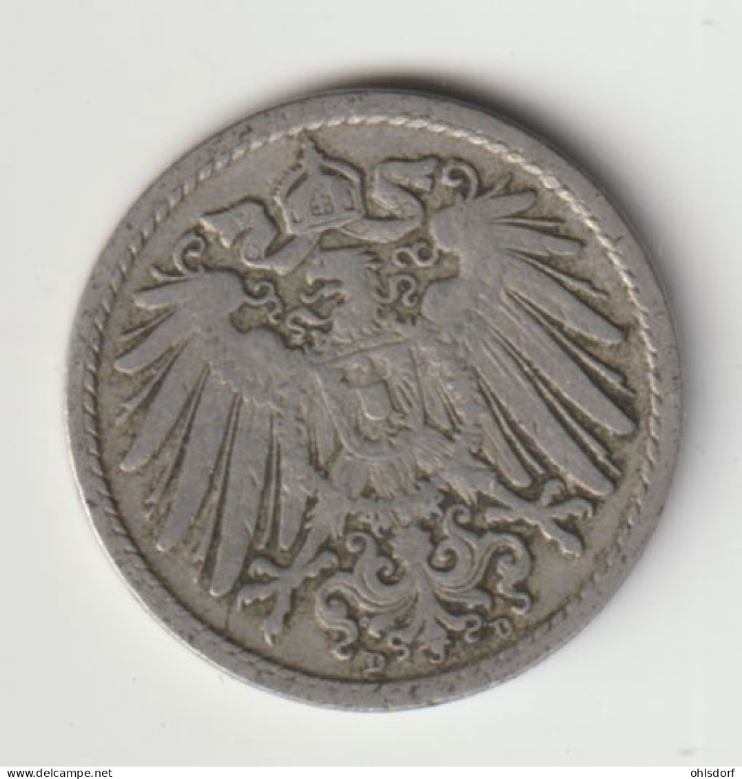 DEUTSCHES REICH 1894 D: 5 Pfennig, KM 11 - 5 Pfennig