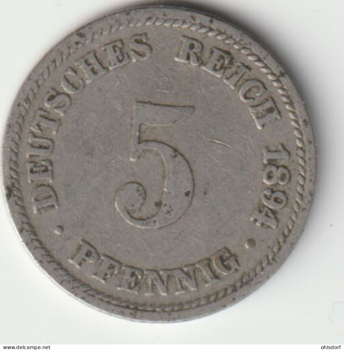 DEUTSCHES REICH 1894 D: 5 Pfennig, KM 11 - 5 Pfennig