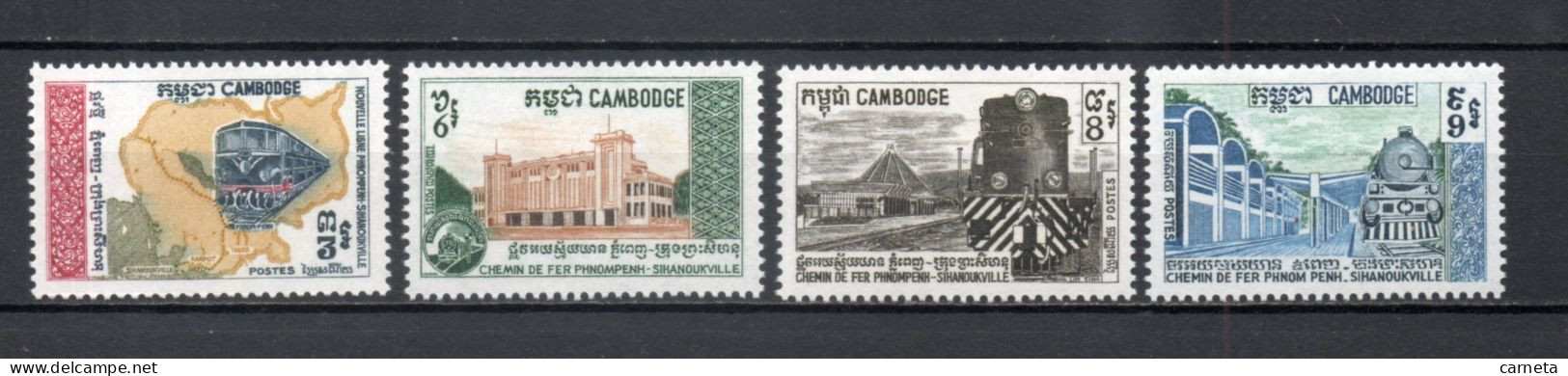 CAMBODGE  N° 228 à 231   NEUFS SANS CHARNIERE   COTE  14.50€    TRAIN - Cambogia