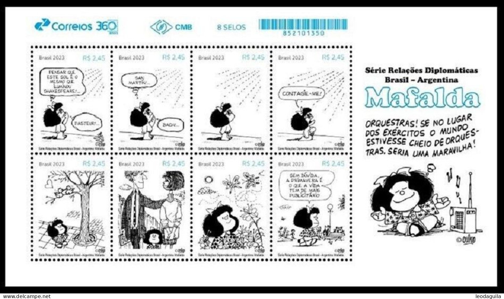 BRAZIL # 09-23 - MAFALDA - CARTOON - Série Relações Diplomáticas Brasil E Argentina- 8v MINT - Ungebraucht