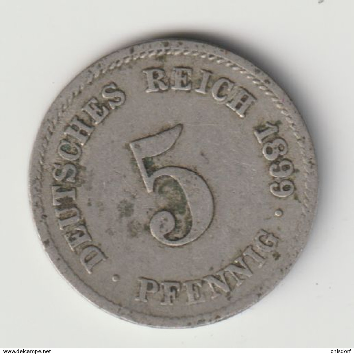 DEUTSCHES REICH 1899 G: 5 Pfennig, KM 11 - 5 Pfennig