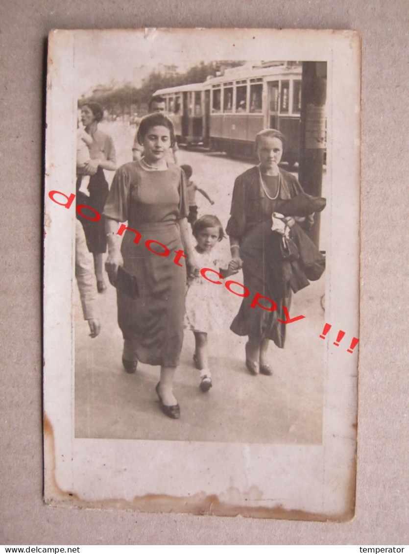 Kingdom Of Yugoslavia / Street Scene, Tram, Tramway ... ( Old Real Photo ) - Strassenbahnen