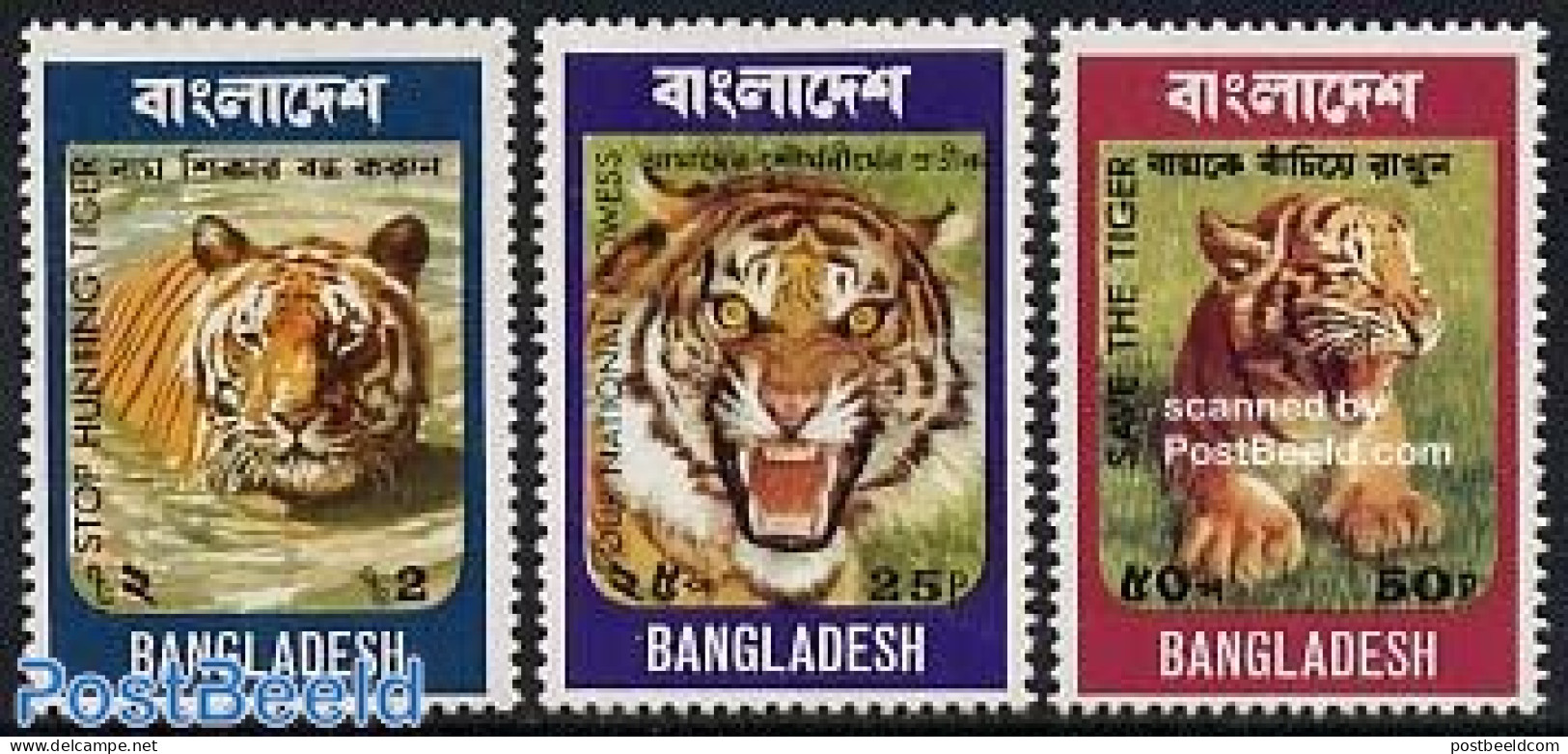 Bangladesh 1974 Save The Tiger 3v, Mint NH, Nature - Animals (others & Mixed) - Cat Family - Bangladesh