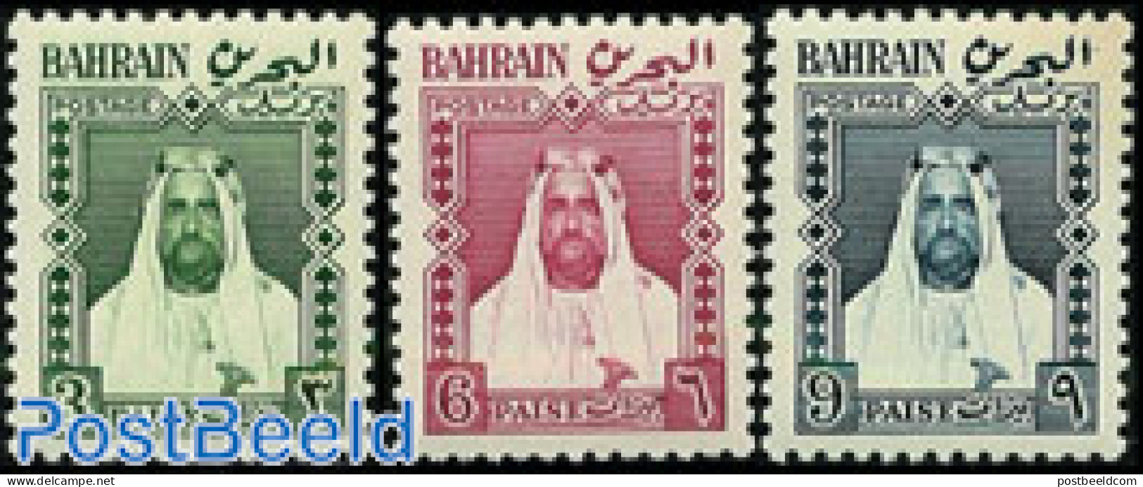 Bahrain 1957 Definitives 3v, Mint NH - Bahrein (1965-...)