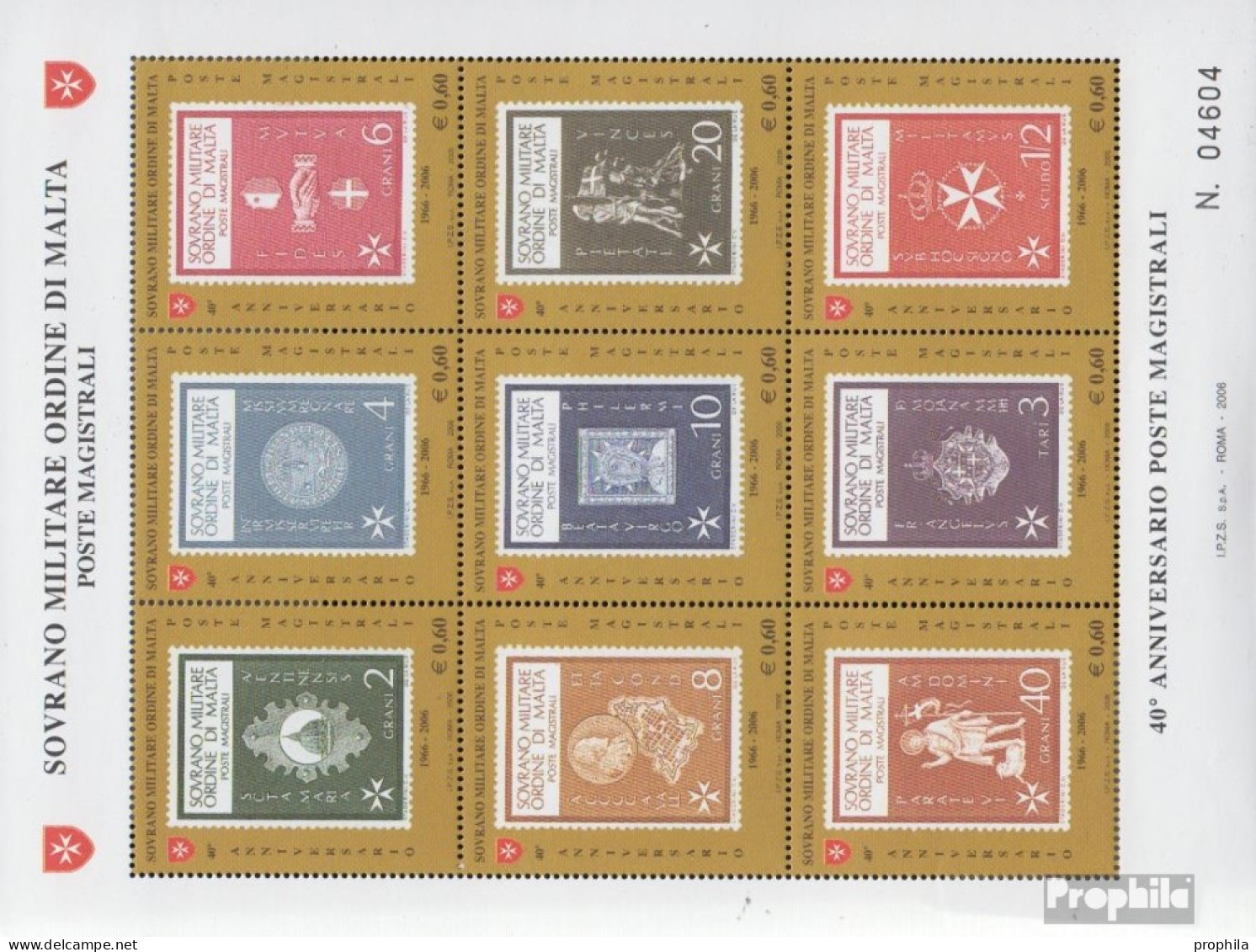 Malteserorden (SMOM) Kat-Nr.: 960-968 Kleinbogen (kompl.Ausg.) Postfrisch 2006 Philatelie - Sovrano Militare Ordine Di Malta