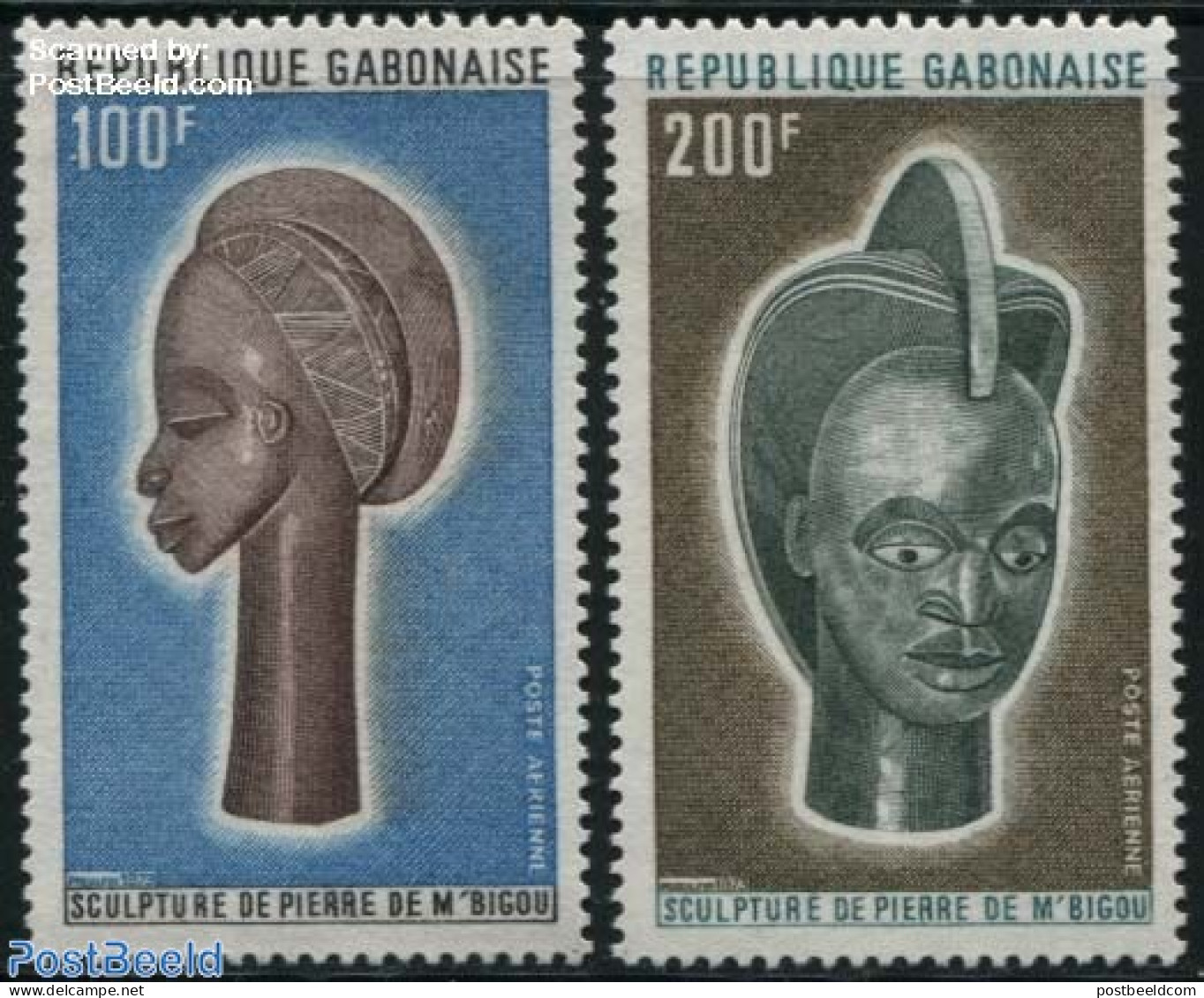 Gabon 1973 Stone Sculptures 2v, Mint NH, Art - Sculpture - Ungebraucht
