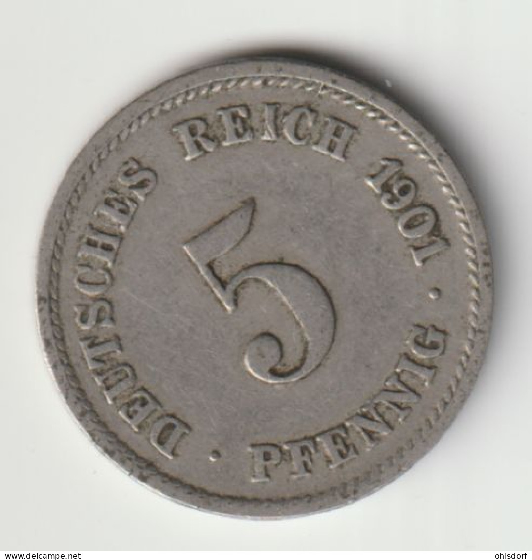 DEUTSCHES REICH 1901 G: 5 Pfennig, KM 11 - 5 Pfennig