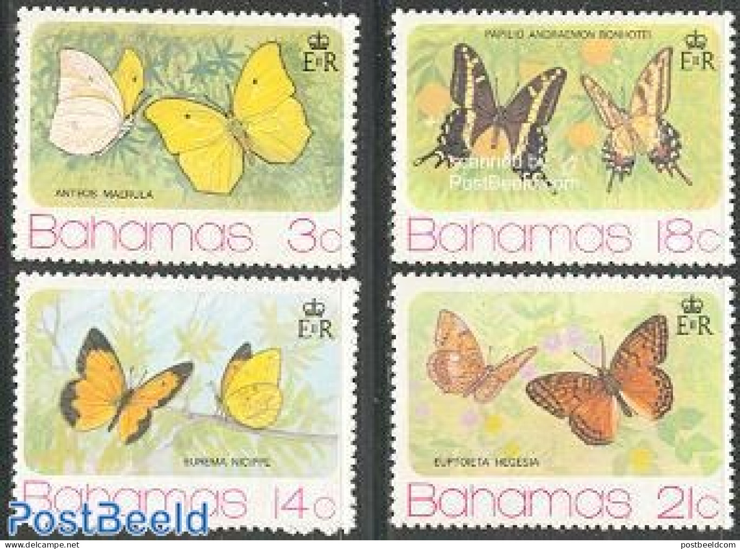 Bahamas 1975 Butterflies 4v, Mint NH, Nature - Butterflies - Sonstige & Ohne Zuordnung