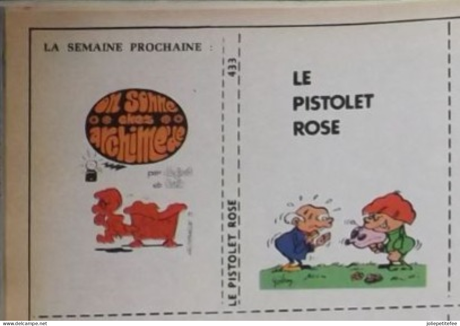 Mini-Bibliothèque.  "433 - LE PISTOLET ROSE".   JEHEM.    Spirou  N°1592   17/10/1968. - Spirou Magazine