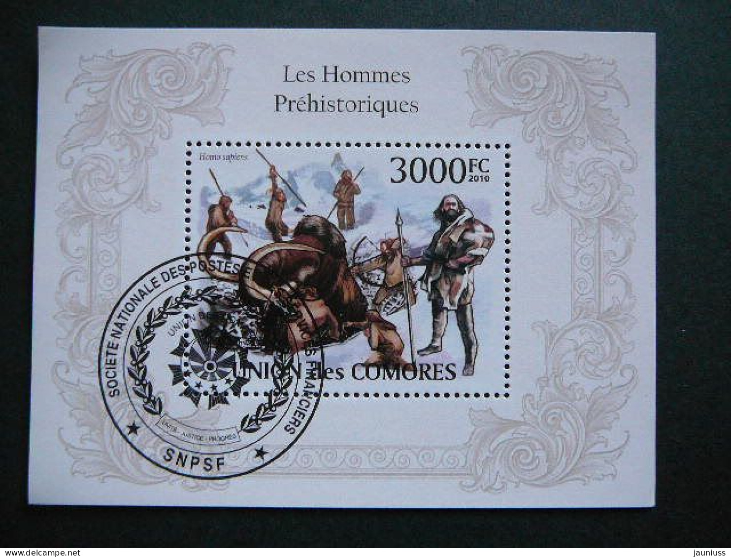 Archaeology Homo Sapiens Mammoths # Comoros 2010 Used S/s #532 Comores - Archéologie