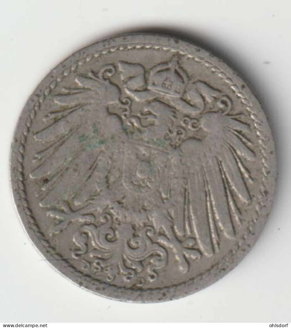 DEUTSCHES REICH 1903 D: 5 Pfennig, KM 11 - 5 Pfennig