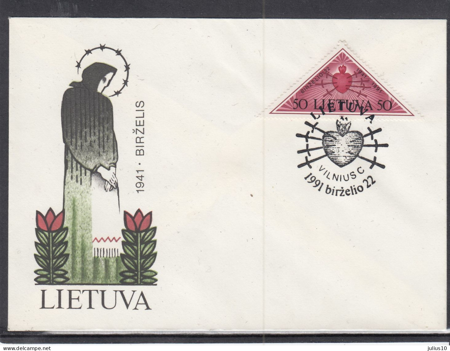 LITHUANIA 1991 Cover Special Cancel Mourning Day #LTV271 - Lituanie